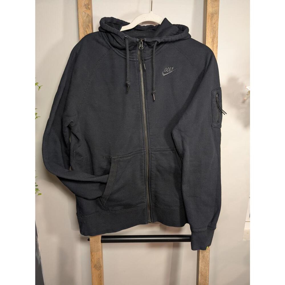 Nike Golf Black Zip-Up Hoodie Sweatshirt Medium